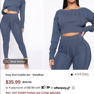 2 Fashion Nova crop top sets.
